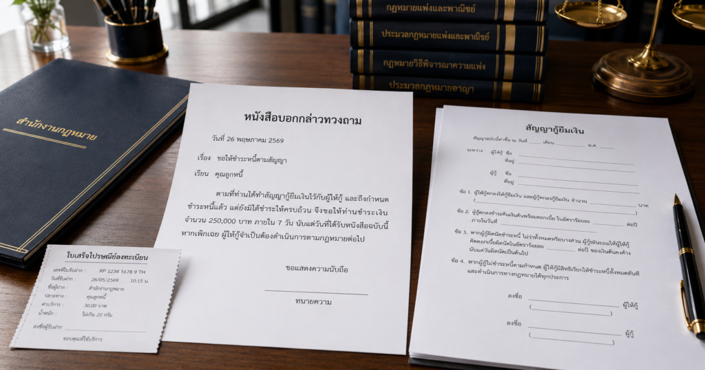 หนังสือทวงถาม ต้องมีองค์ประกอบครบและส่งแบบมีหลักฐาน