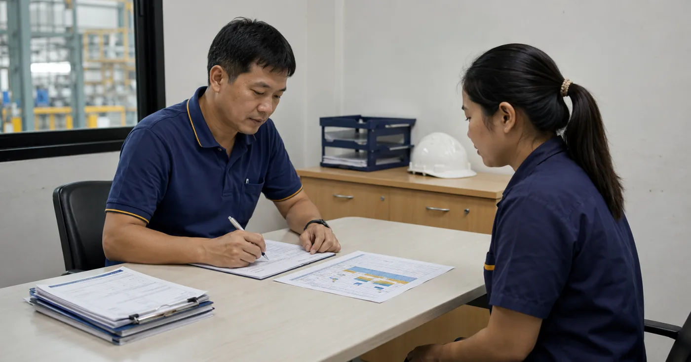 กำหนดระยะเวลา PIP จากรอบวัดผลของงานที่แสดงในตารางการผลิต