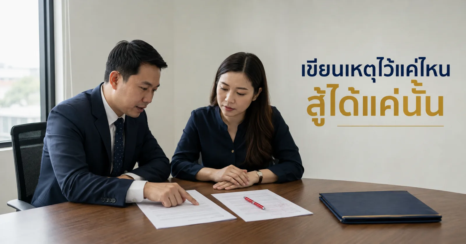 ที่ปรึกษากฎหมายชี้จุดที่ต้องแก้ในร่างหนังสือเลิกจ้างร่วมกับฝ่ายบุคคลก่อนออกเอกสาร