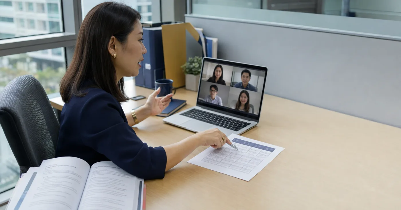 ฝ่ายบุคคลหารือกับสำนักงานใหญ่เรื่อง HR Policy ที่ต้องปรับให้เข้ากับข้อบังคับไทย