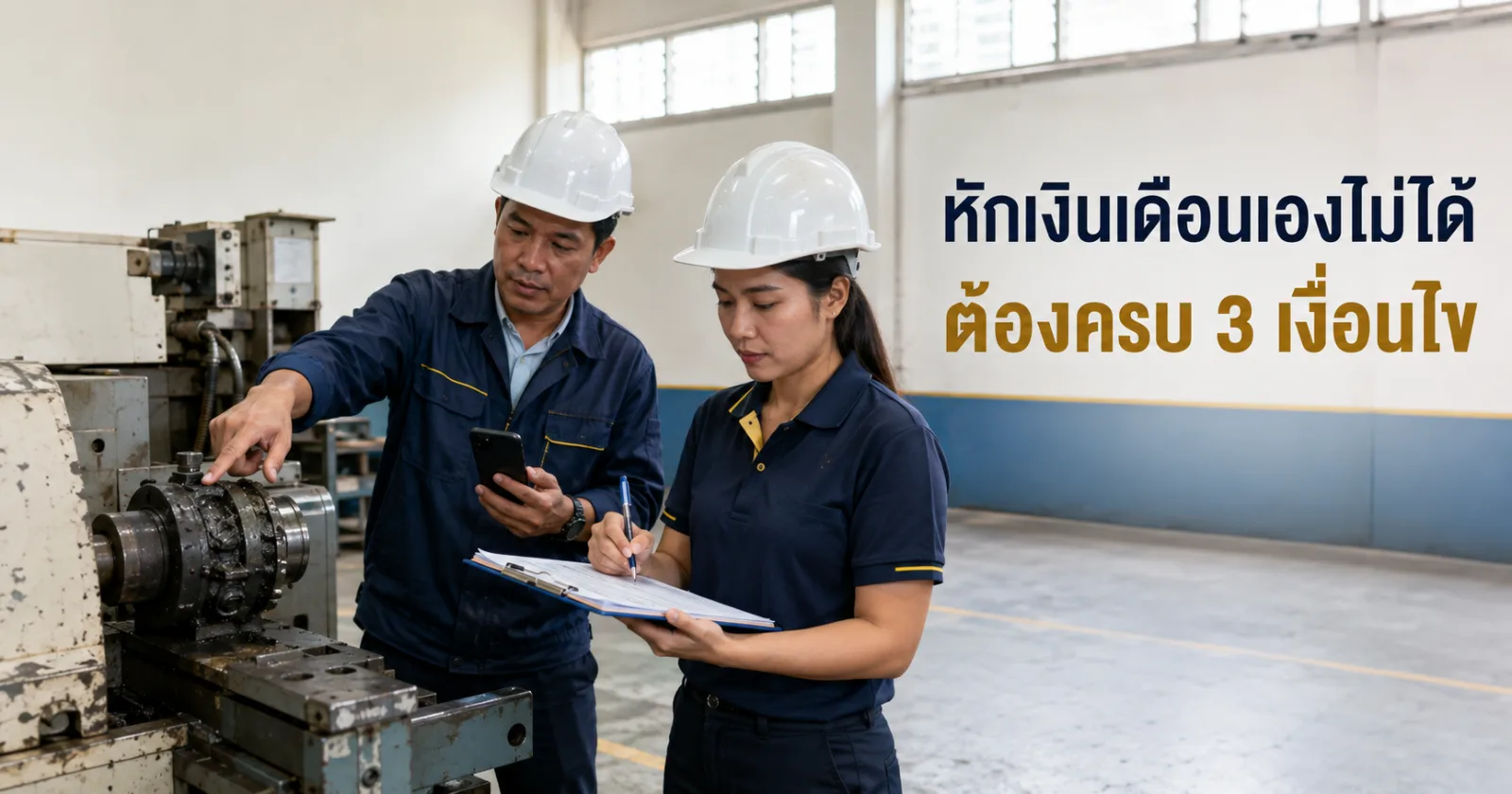 หัวหน้าแผนกและฝ่ายบุคคลบันทึกความเสียหายของเครื่องจักรก่อนพิจารณาหักค่าจ้างชดใช้ค่าเสียหาย