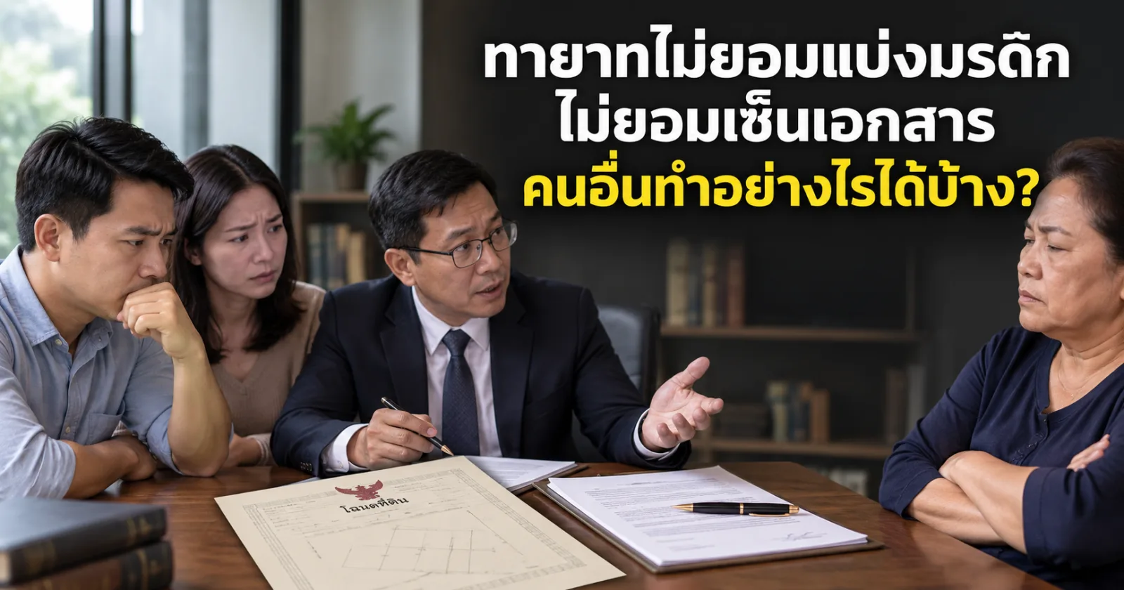 สัญญาแบ่งปันทรัพย์มรดกที่ยังขาดลายเซ็นเพราะทายาทไม่ยอมเซ็นเอกสาร