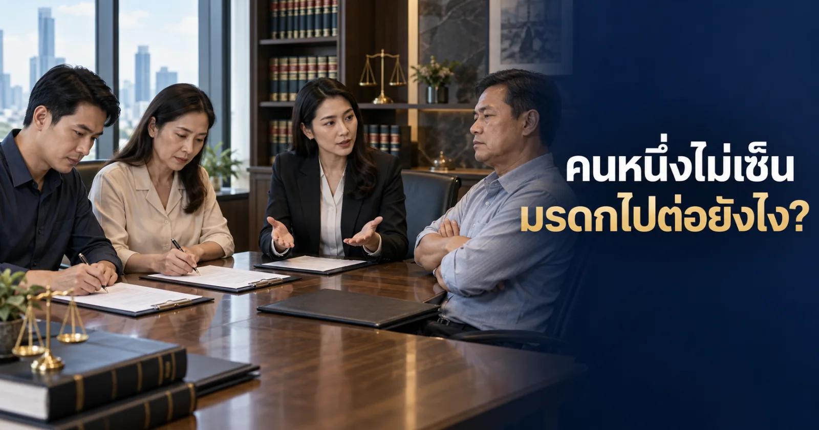 ผู้จัดการมรดกหลายคนเจรจาเอกสารที่คนหนึ่งไม่ยอมลงนาม