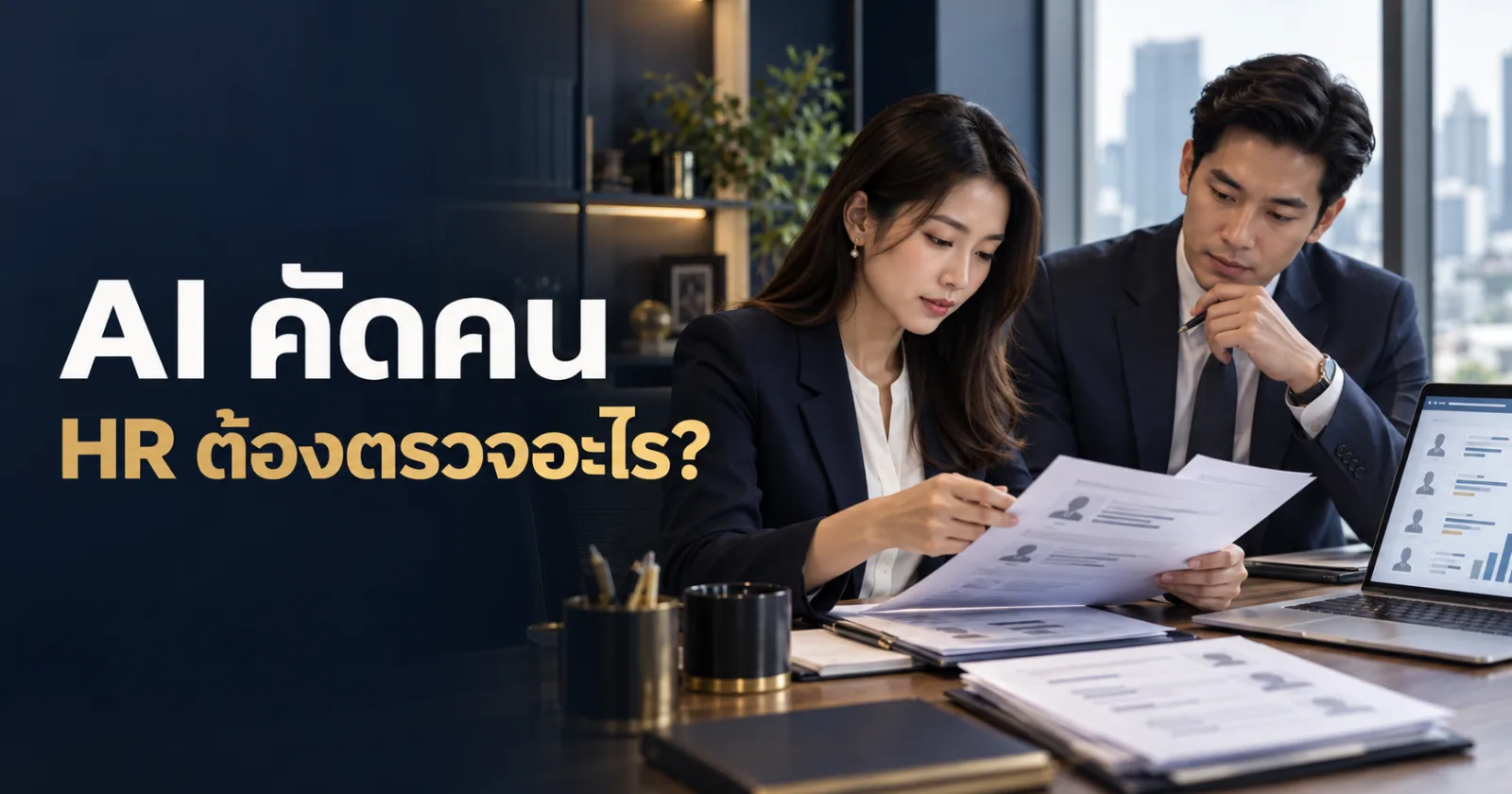 ฝ่าย HR ทบทวนผลคัดกรองใบสมัครจาก AI ร่วมกับข้อมูลที่ตรวจสอบได้ พร้อมข้อความ AI คัดคน HR ต้องตรวจอะไร?
