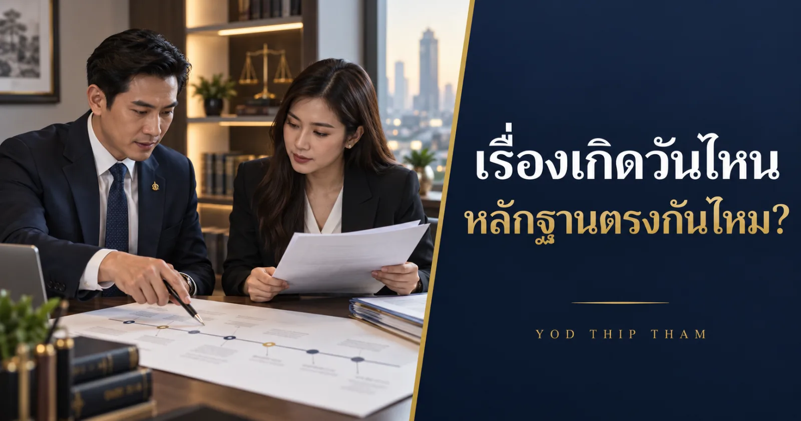 ผู้จัดทำตรวจตารางกับเอกสาร พร้อมข้อความ เรื่องเกิดวันไหน หลักฐานตรงกันไหม