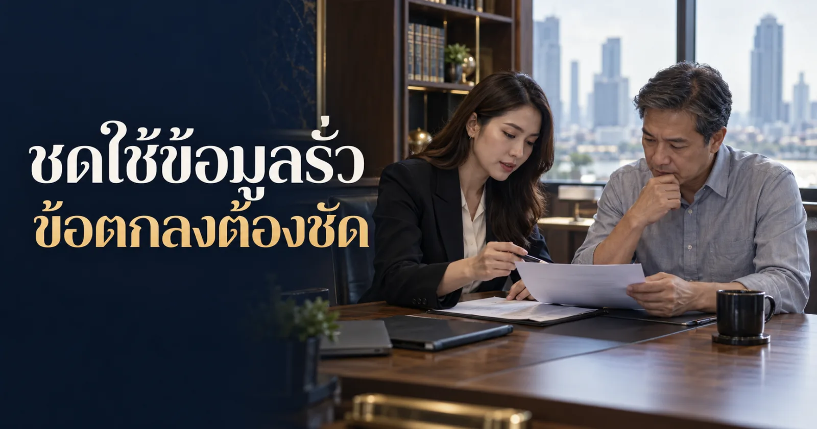 ผู้เสียหายและที่ปรึกษาตรวจข้อตกลงชดใช้ข้อมูลรั่ว พร้อม Hook ภาษาไทย