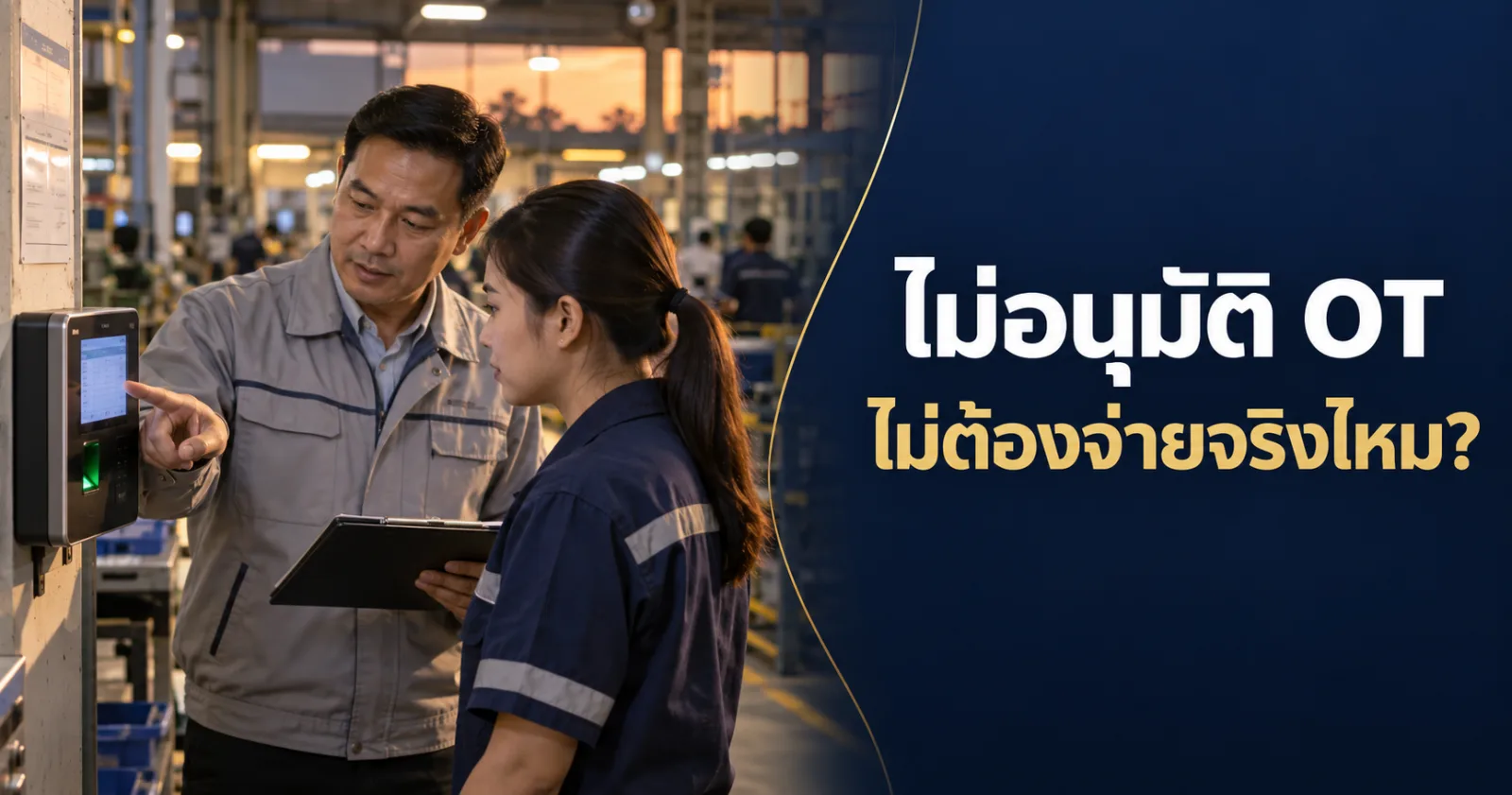 หัวหน้างานตรวจเวลาพร้อมข้อความ ไม่อนุมัติ OT ไม่ต้องจ่ายจริงไหม