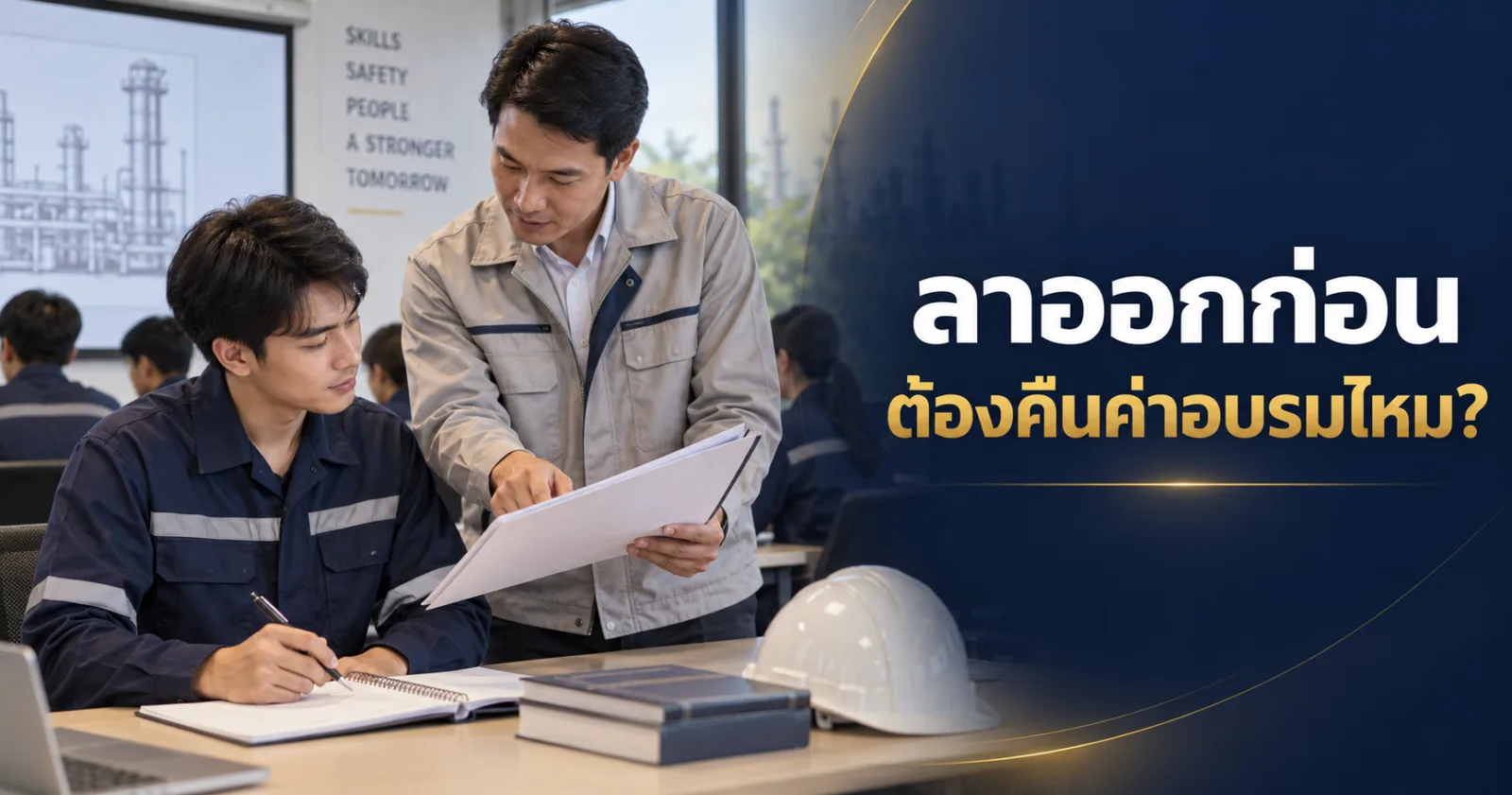 วิศวกรตรวจเอกสารหลักสูตรอบรม พร้อมข้อความ ลาออกก่อน ต้องคืนค่าอบรมไหม