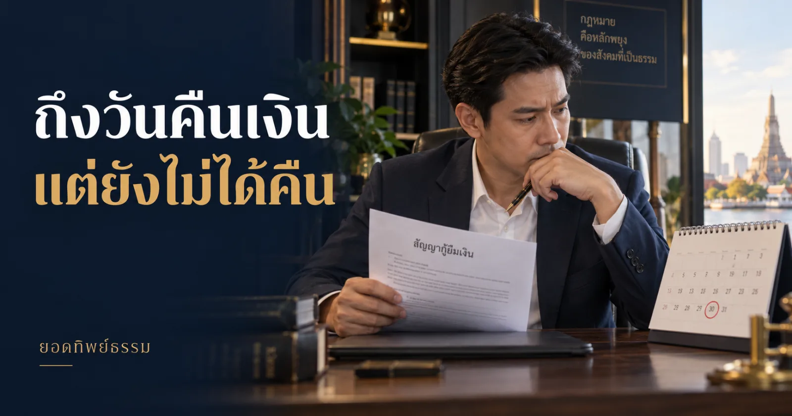 ผู้ให้กู้ตรวจสัญญาและปฏิทิน พร้อม Hook ถึงวันคืนเงิน แต่ยังไม่ได้คืน