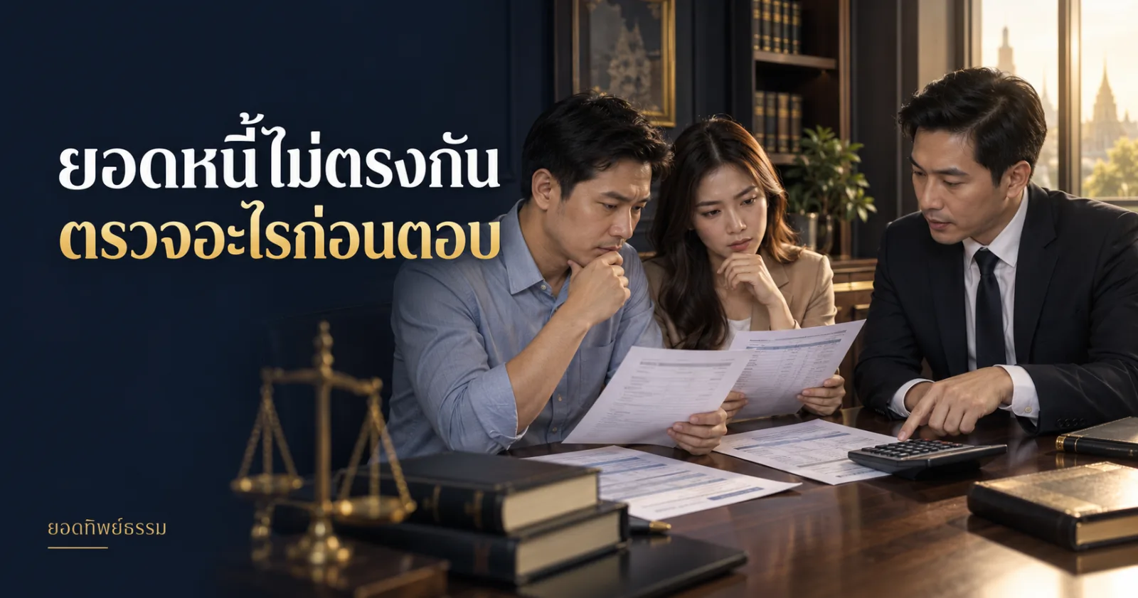 ทนายตรวจบัญชีและหนังสือทวงถาม พร้อมข้อความ ยอดหนี้ไม่ตรงกัน ตรวจอะไรก่อนตอบ