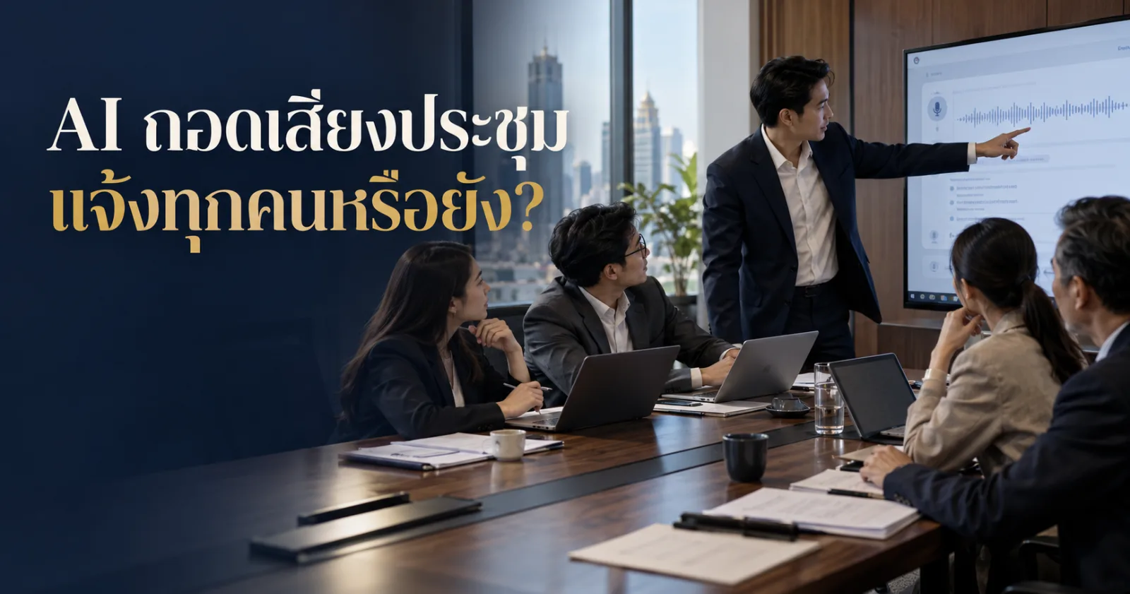 ผู้จัดประชุมแจ้งการใช้ AI ถอดเสียง พร้อม Hook ภาษาไทย