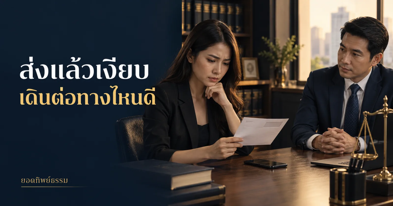 เจ้าหนี้อ่านหนังสือข้างโทรศัพท์ที่เงียบ พร้อมข้อความ ส่งแล้วเงียบ เดินต่อทางไหนดี
