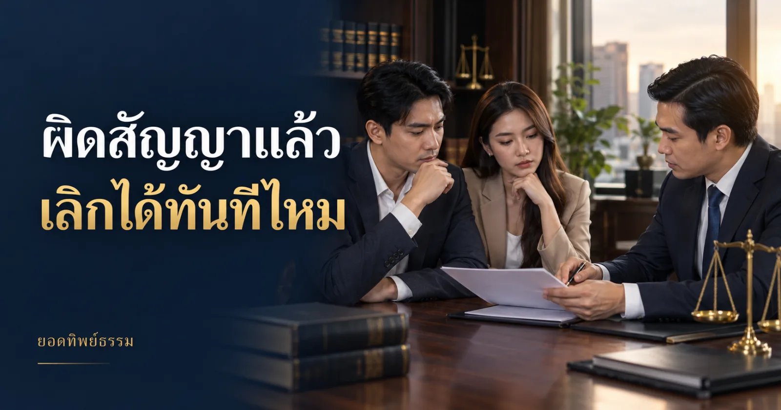 คู่สัญญาปรึกษาทนายเรื่องหนังสือบอกกล่าวผิดสัญญา พร้อมข้อความ ผิดสัญญาแล้ว เลิกได้ทันทีไหม