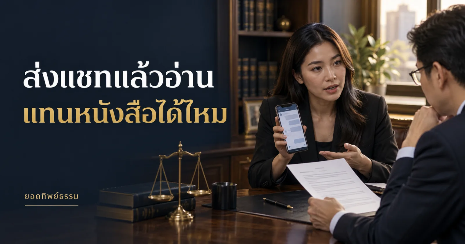 ทนายตรวจข้อความบนโทรศัพท์และเอกสาร พร้อมข้อความ ส่งแชทแล้วอ่าน แทนหนังสือได้ไหม