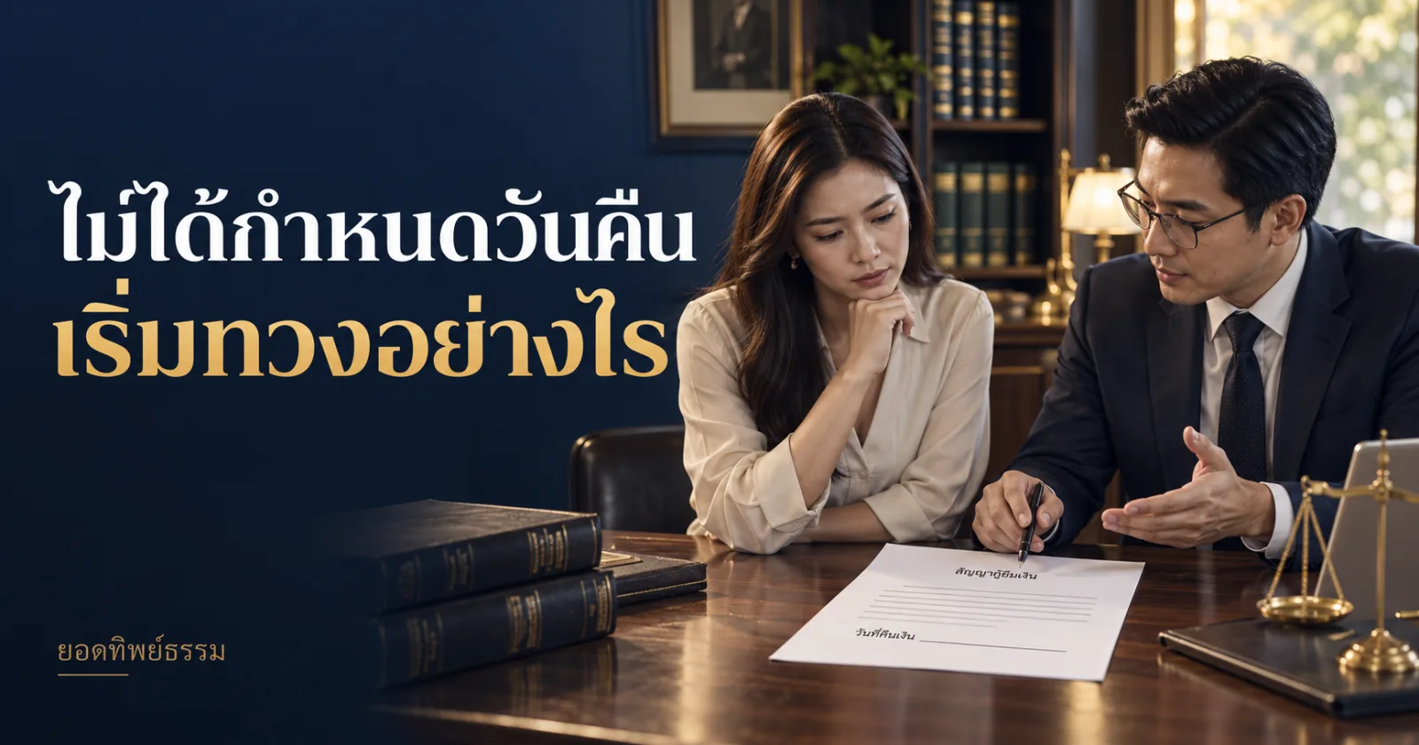 ผู้ให้ยืมปรึกษาทนายเรื่องเอกสารเงินกู้ พร้อมข้อความ ไม่ได้กำหนดวันคืน เริ่มทวงอย่างไร