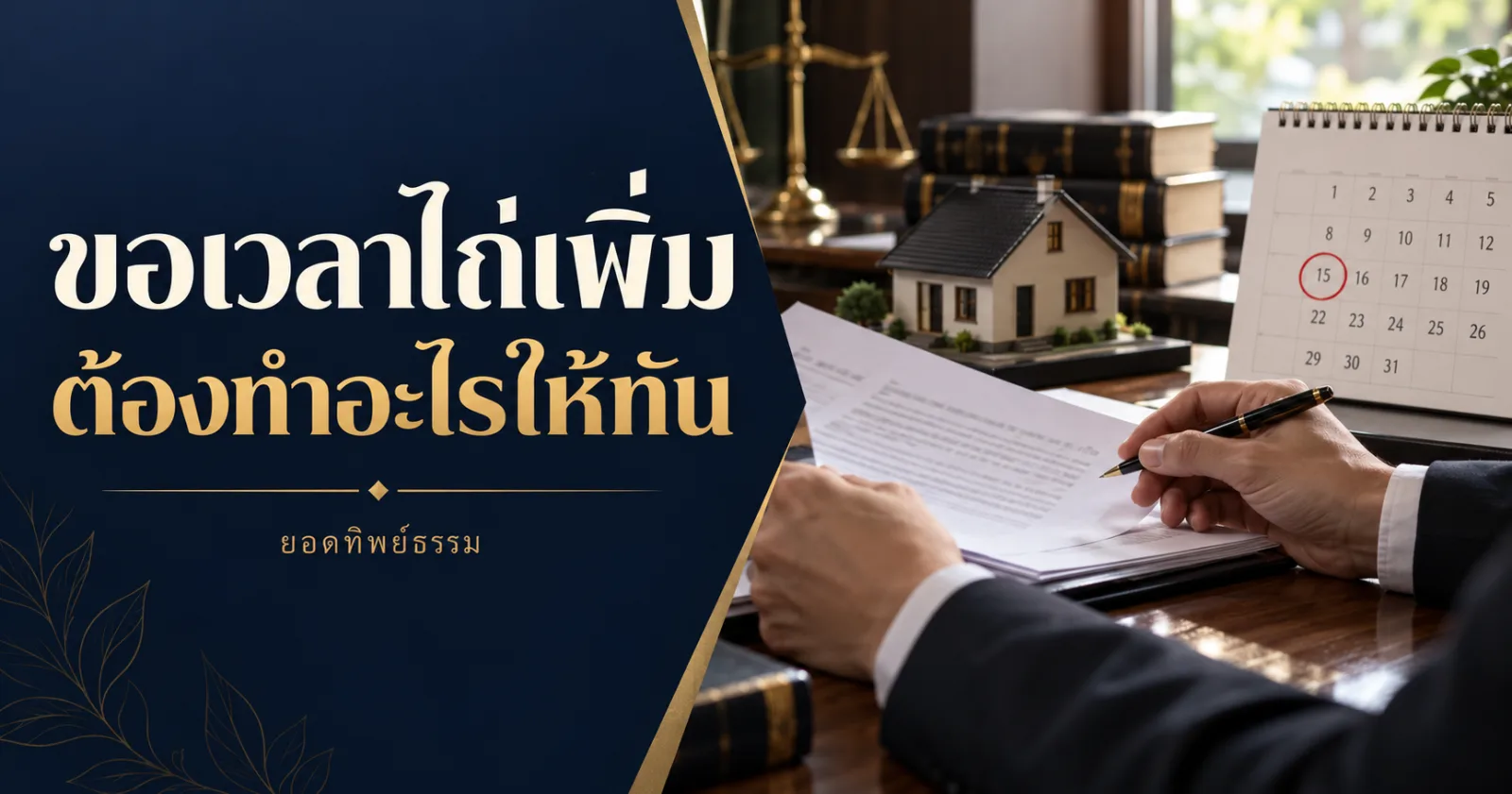 ผู้ขายฝากตรวจเอกสารกับปฏิทิน ข้อความขอเวลาไถ่เพิ่ม ต้องทำอะไรให้ทัน