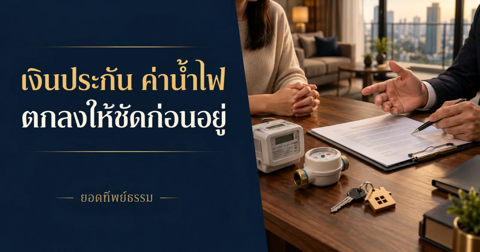 เอกสารค่าเช่าคอนโดและมิเตอร์ ข้อความเงินประกัน ค่าน้ำไฟ ตกลงให้ชัดก่อนอยู่