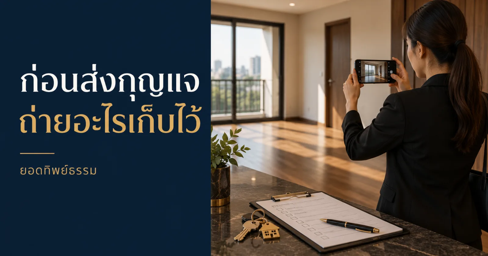 การตรวจสภาพห้องเช่าและถ่ายภาพก่อนส่งกุญแจ ข้อความก่อนส่งกุญแจ ถ่ายอะไรเก็บไว้