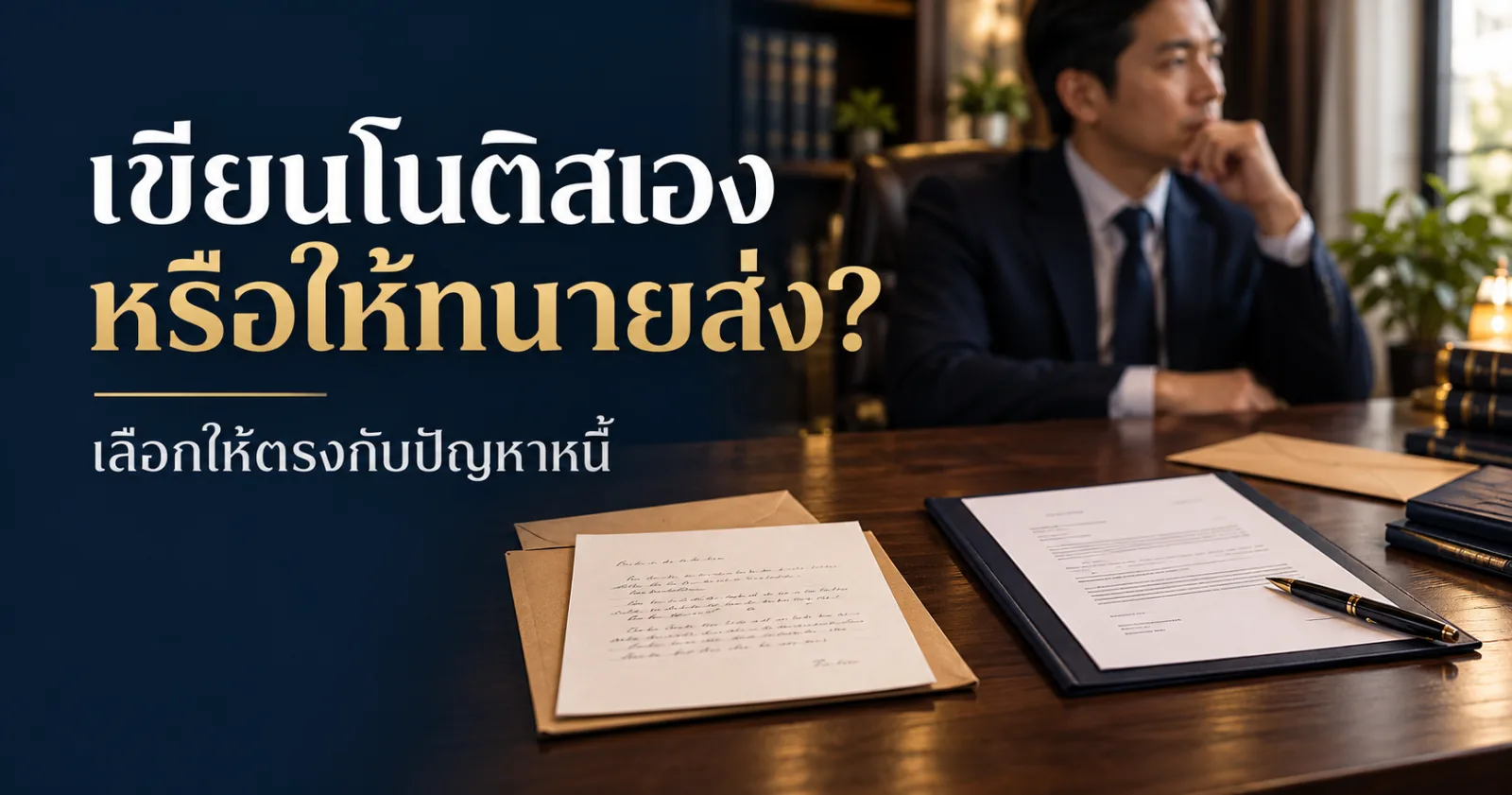 เปรียบเทียบหนังสือทวงหนี้ที่เขียนเองกับงานตรวจและส่งโนติสโดยทนาย