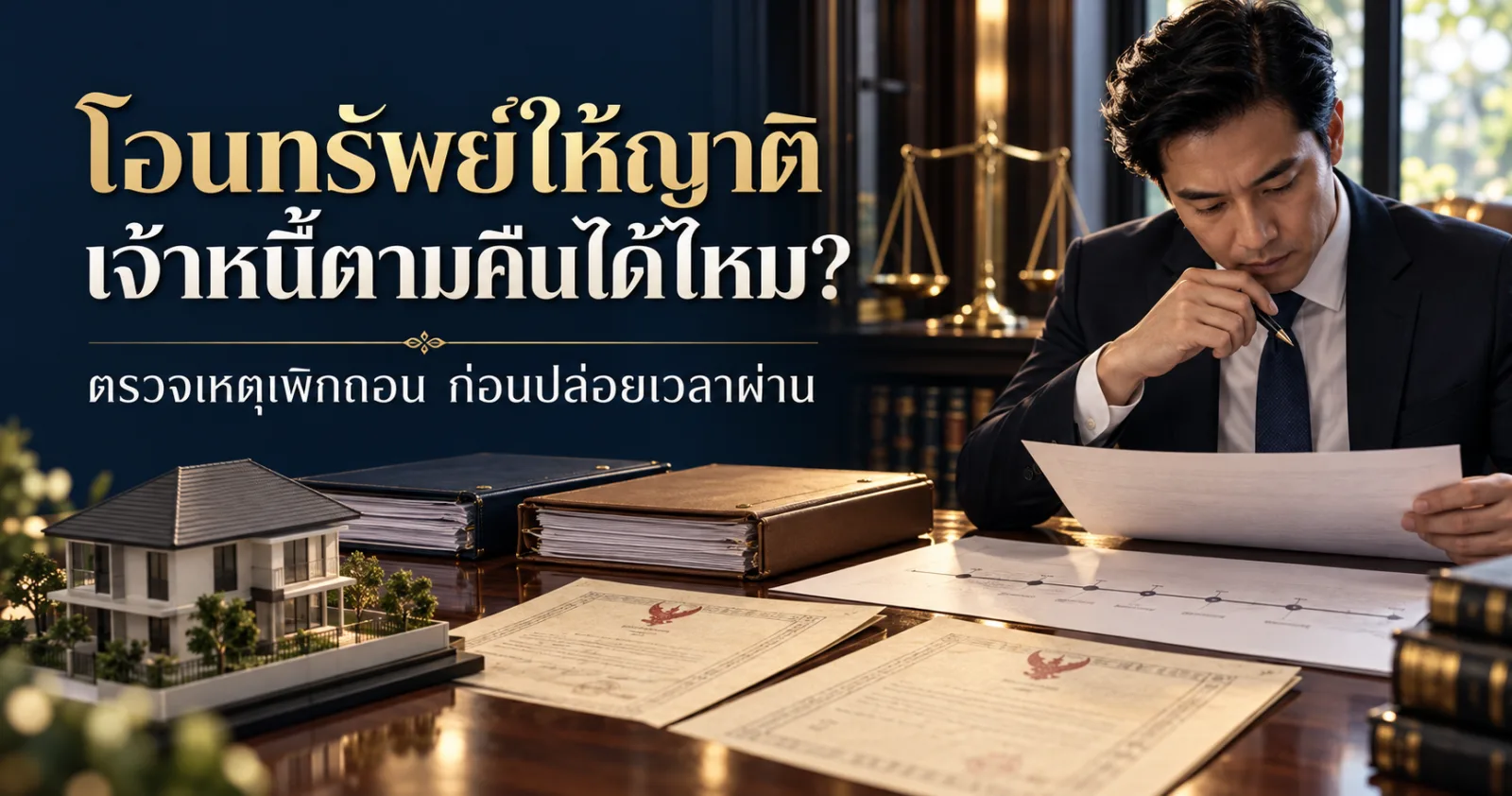 โอนทรัพย์ให้ญาติ เจ้าหนี้ตามคืนได้ไหม ตรวจเหตุเพิกถอนก่อนปล่อยเวลาผ่าน