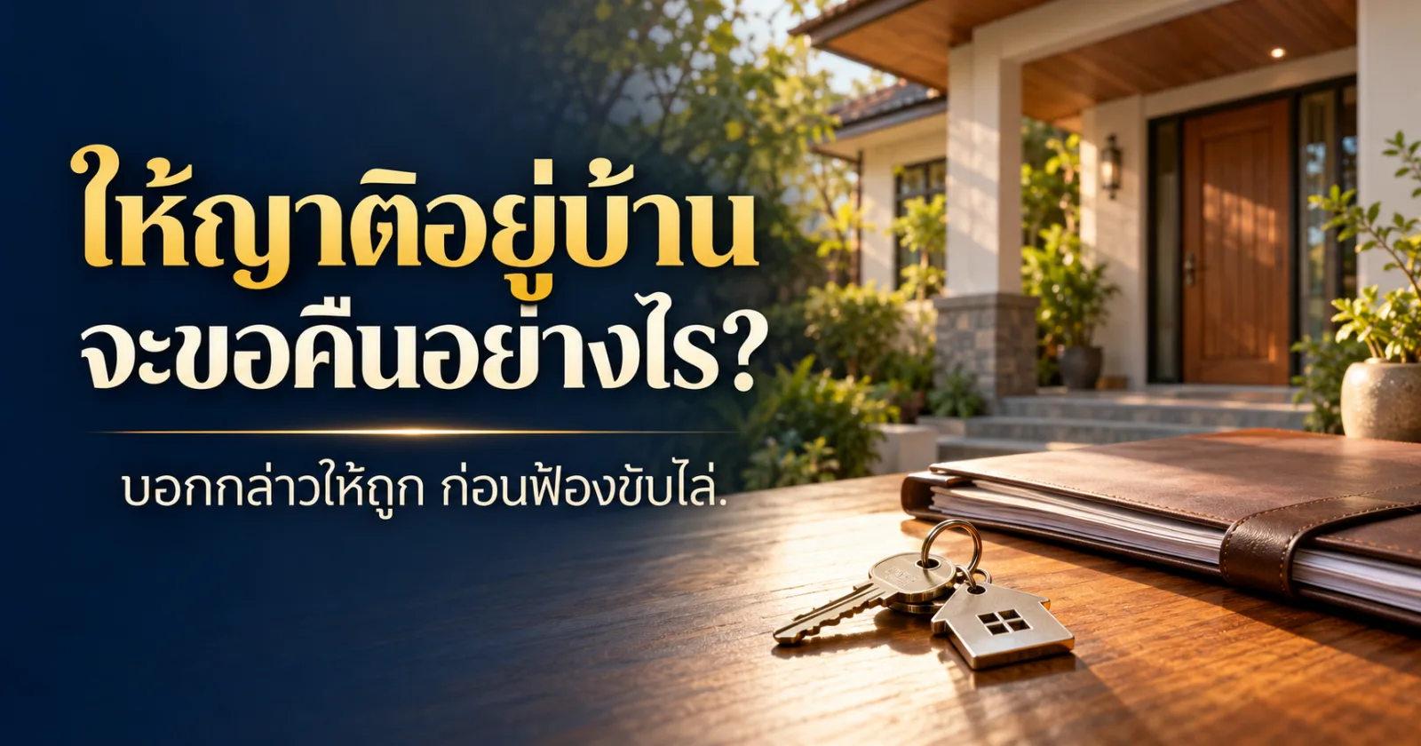 บ้านและกุญแจพร้อมข้อความ ให้ญาติอยู่บ้าน จะขอคืนอย่างไร