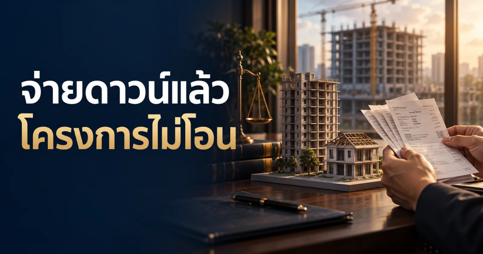 ผู้ซื้อเตรียมหลักฐานเงินดาวน์บ้านและคอนโด พร้อมข้อความ จ่ายดาวน์แล้ว โครงการไม่โอน