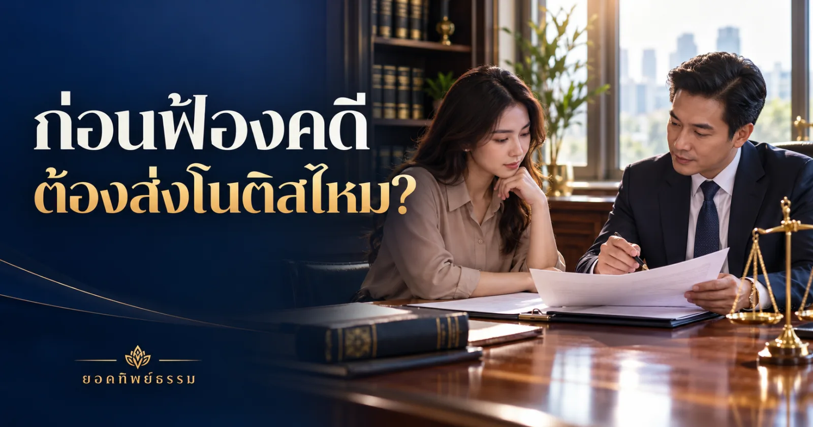 เจ้าของกิจการปรึกษาทนายก่อนฟ้อง ข้อความ ก่อนฟ้องคดี ต้องส่งโนติสไหม