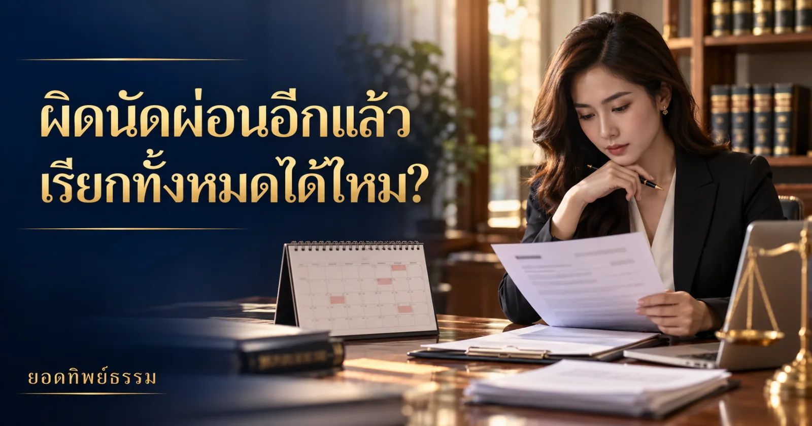 ผิดนัดผ่อนอีกแล้ว เรียกทั้งหมดได้ไหม ภาพประกอบข้อตกลงชำระหนี้เป็นงวด