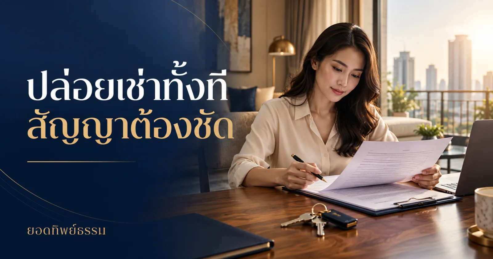 เจ้าของห้องตรวจสัญญาเช่าพร้อมกุญแจ ข้อความ ปล่อยเช่าทั้งที สัญญาต้องชัด