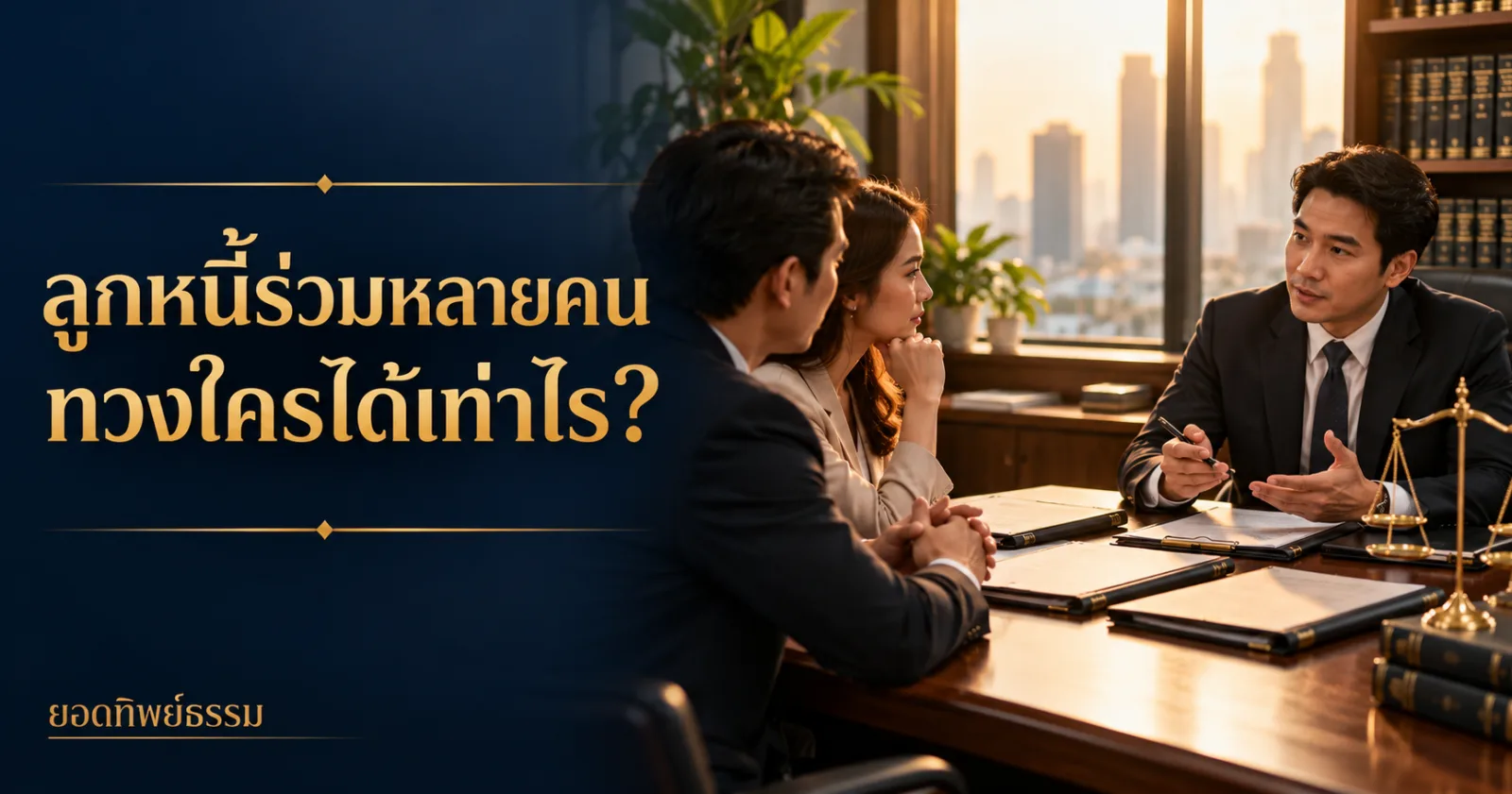 ลูกหนี้ร่วมหลายคน ทวงใครได้เท่าไร ภาพประกอบการตรวจสัญญาที่มีผู้กู้หลายคน